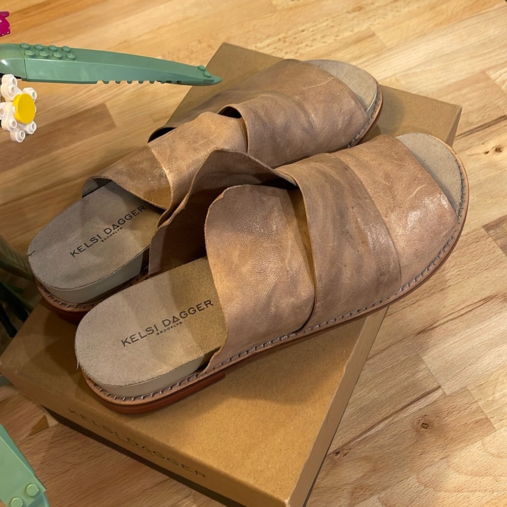 Kelsi Dagger slides/sandals.  NWT..  Clove, vegan leather.  Size 8.5